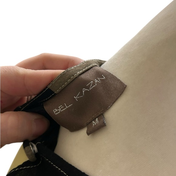 Anthropologie Bel Kazan black & tan color block shift mini Dress Size Medium - Picture 8 of 8